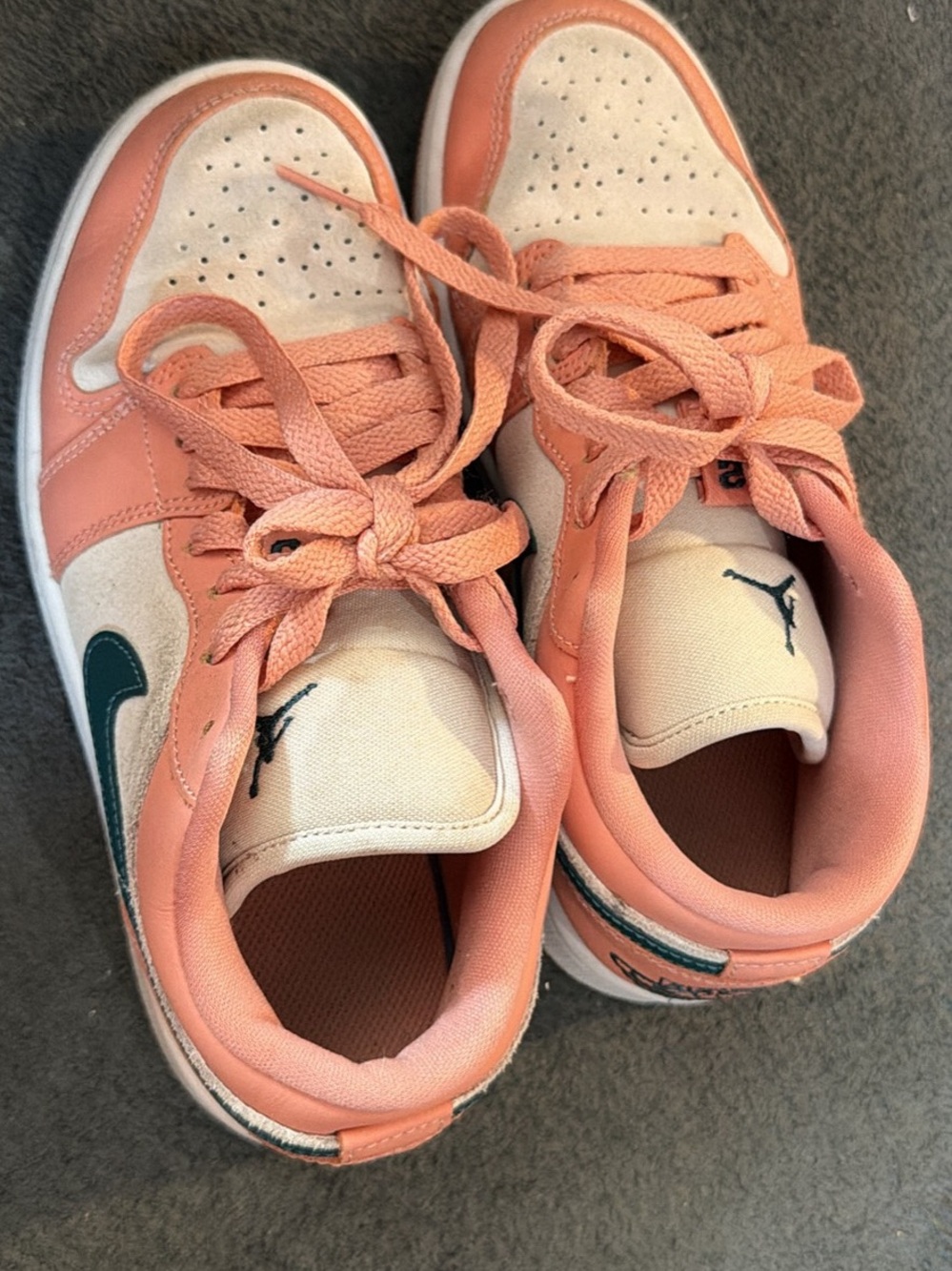Jordan women’s ' Low-Top Sneakers in Peach and Teal